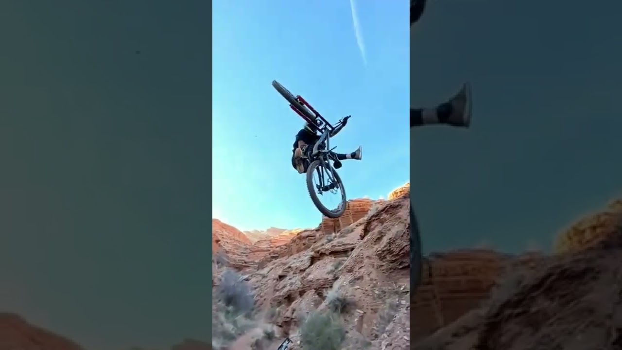 😲 Crazy Desert Mountain Bike Dirt Jump! 🏜️🔥 #shorts