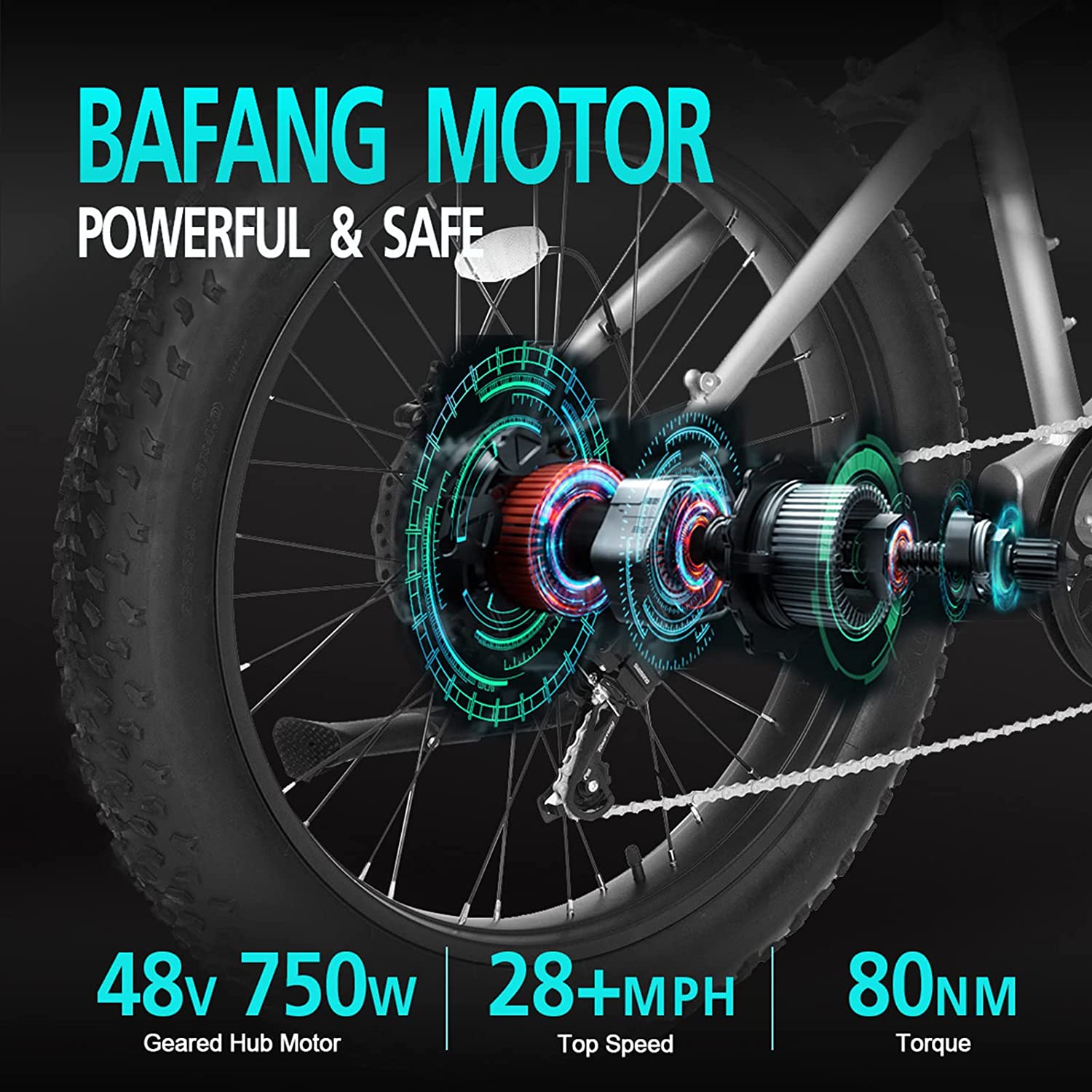 VELOWAVE Electric Bike Adults 48v 750W Bafang Motor