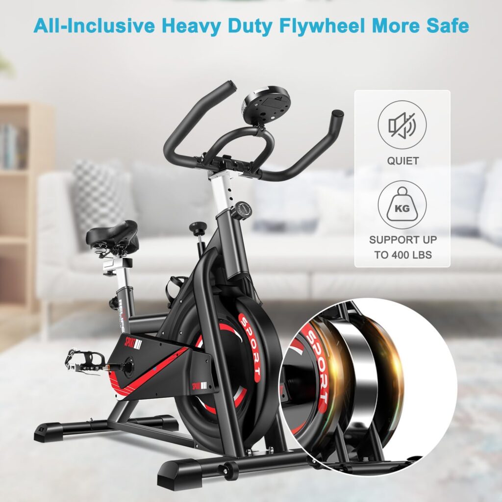 RELIFE REBUILD YOUR LIFE Exercise Bike Indoor Cycling Bike Fitness Stationary All-inclusive Flywheel Bicycle with Resistance for Gym Home Cardio Workout Machine Training New Version