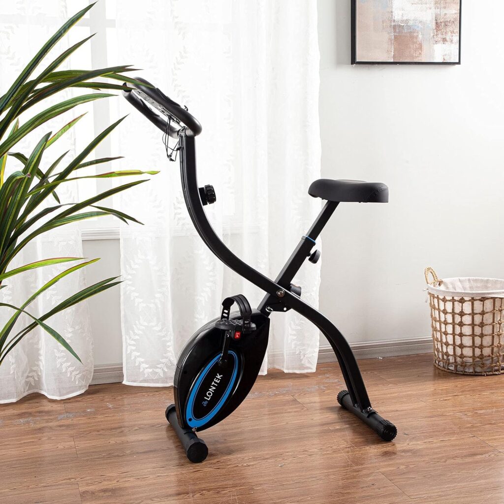 UMAY Exercise Bikes for home use, Folding Fold away Exercise Bike Foldable with Adjustable Seat, Stationary Bike Indoor Cycling Cardio Exercise with Adjustable Magnetic Resistance