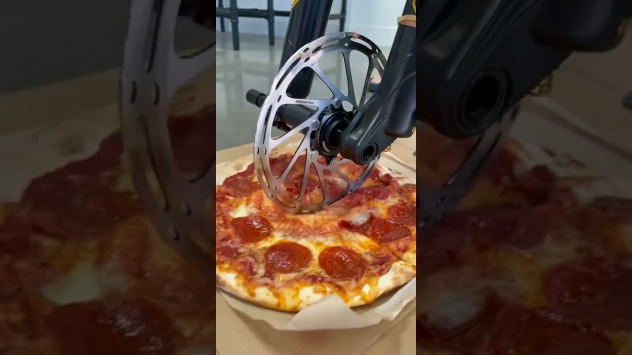 ? Cutting Pizza with a Bike! ??? #shorts